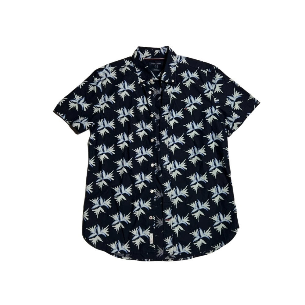 Tommy Hilfiger Black and White Casual Button Down Shirt